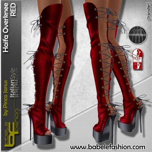 box HAIFA overknee boots RED