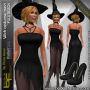 box wich mesh costume full black