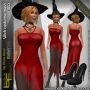 box wich mesh costume RED