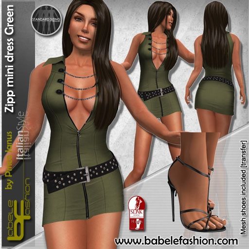 box zipp minidress green