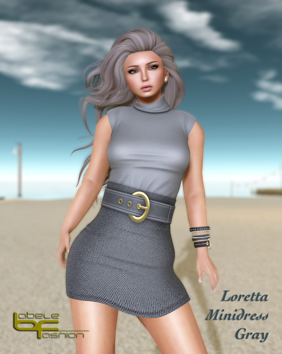 loretta minidress gray promo