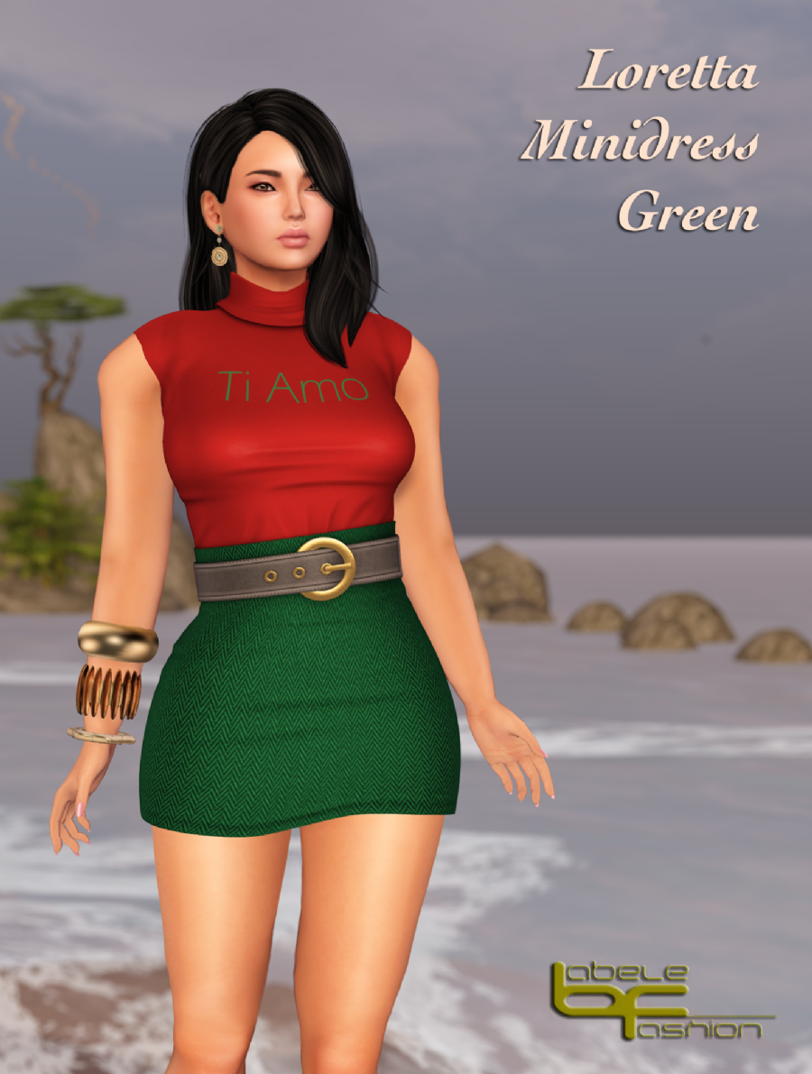 loretta minidress green promo