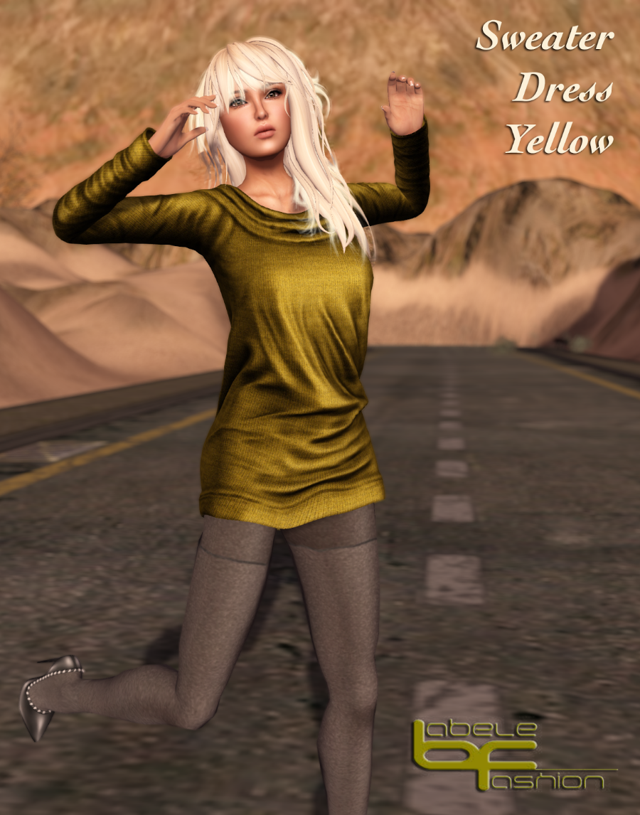 sweater dress yellow promo